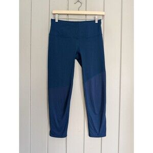 Oiselle Pocket Jogger Running Tights 5 Stash Pockets Capris 8 Teal Blue